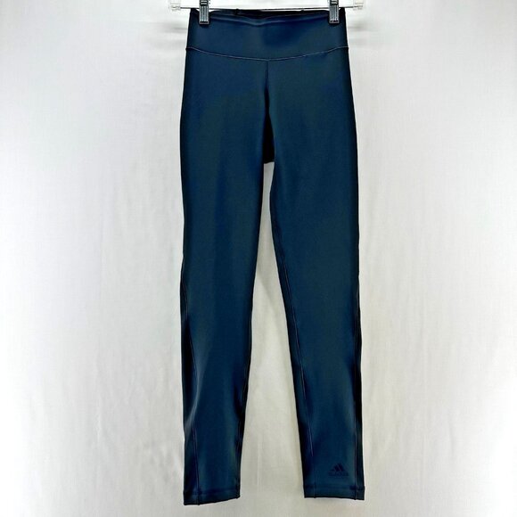 adidas Pants - Adidas Climalite Legging Womens Size XS Low Rise Wide Waistband Pull On Black